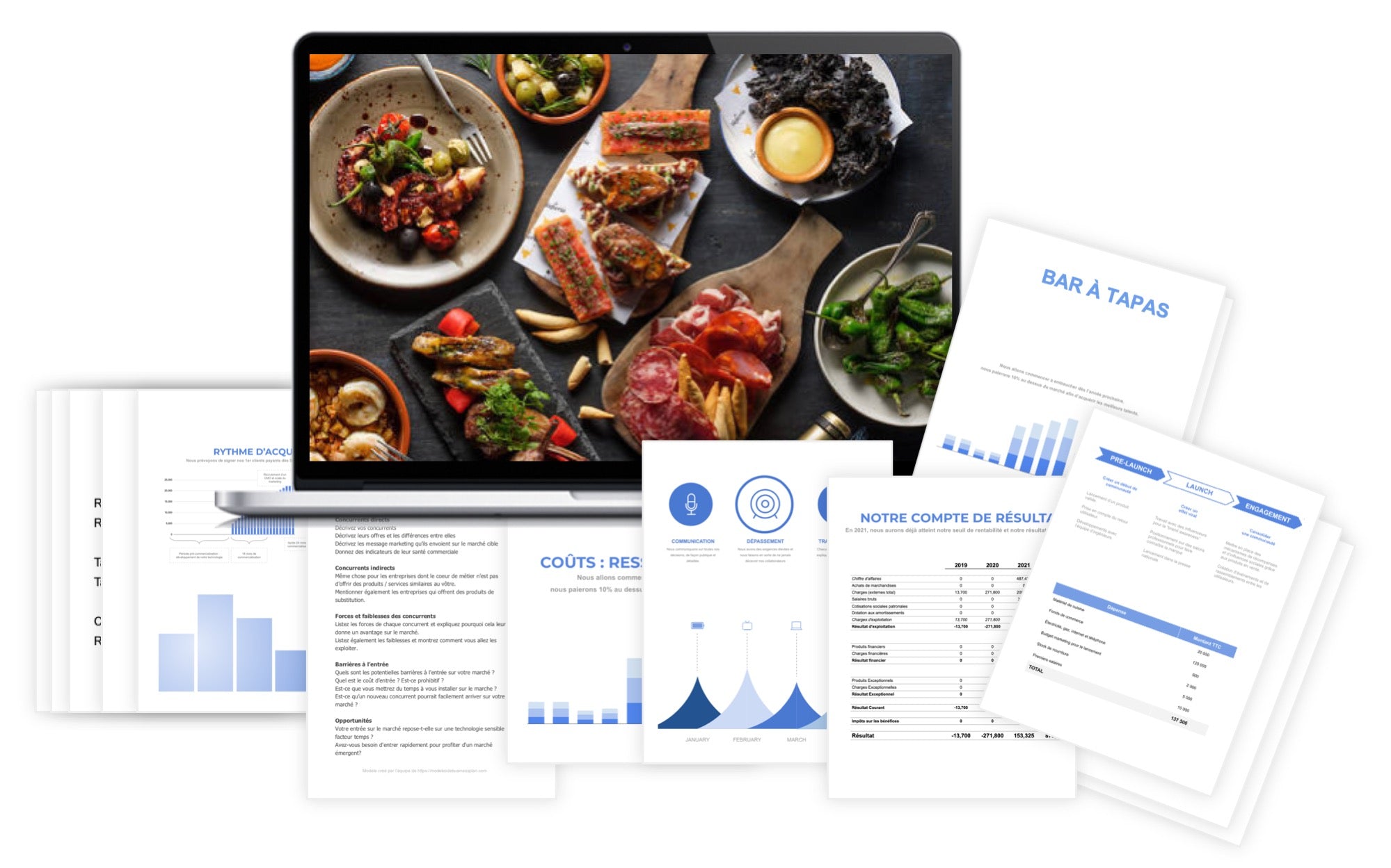 Bar à Tapas Prévisionnel Financier modele