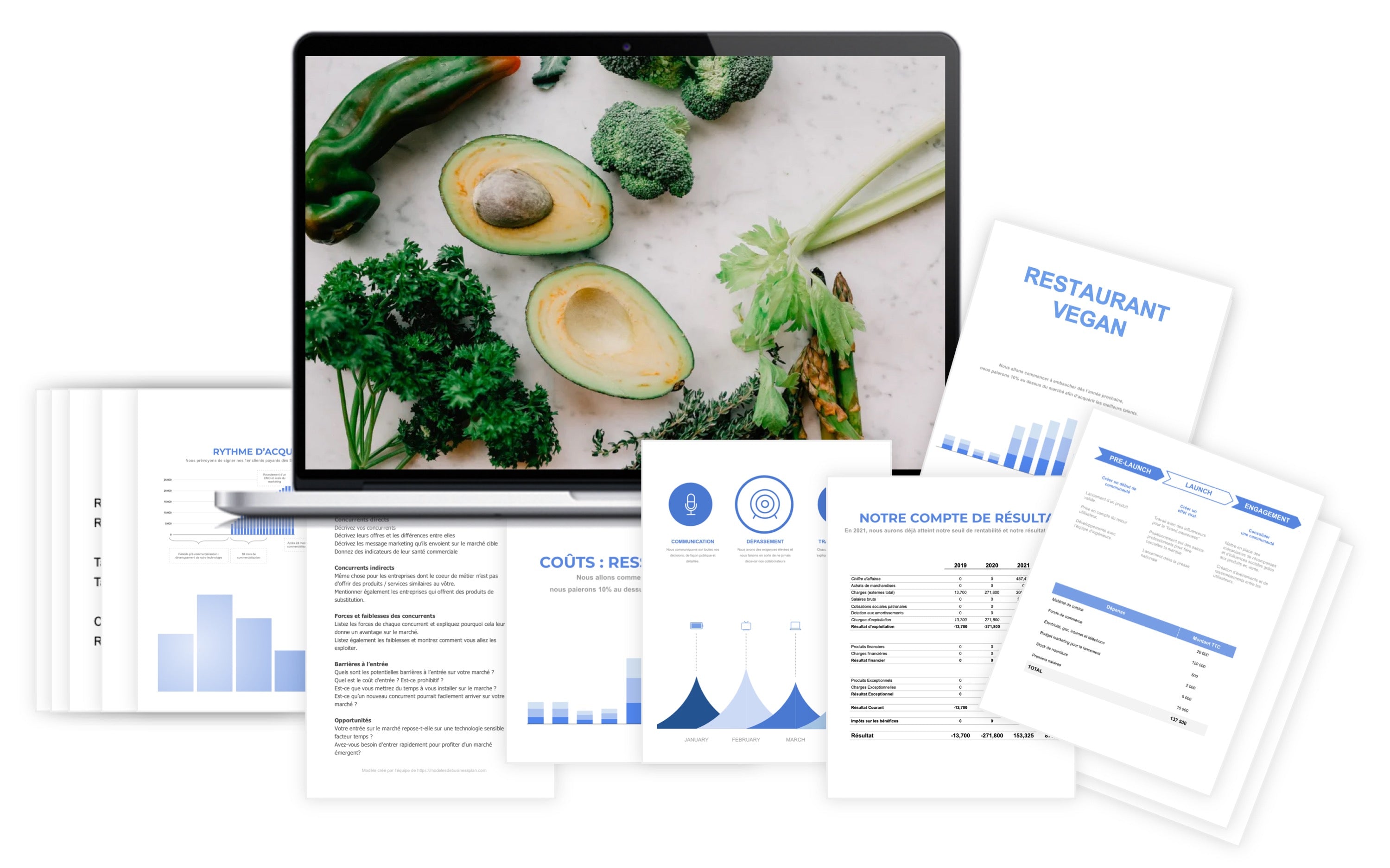 Restaurant Vegan Prévisionnel Financier modele