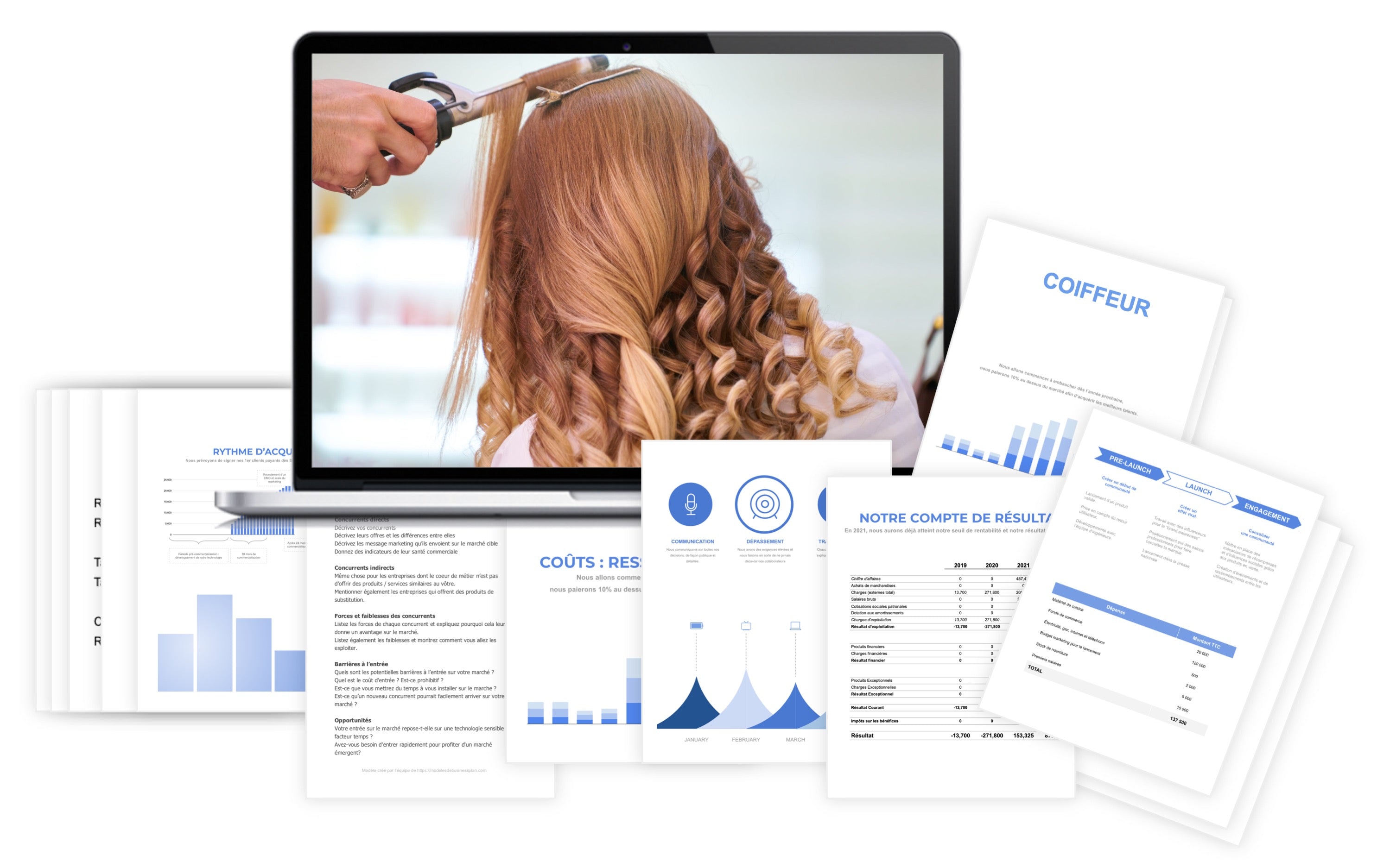 Coiffeur Prévisionnel financier modele