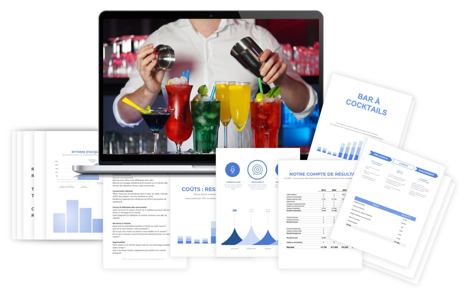 Bar à Cocktails Prévisionnel Financier modele