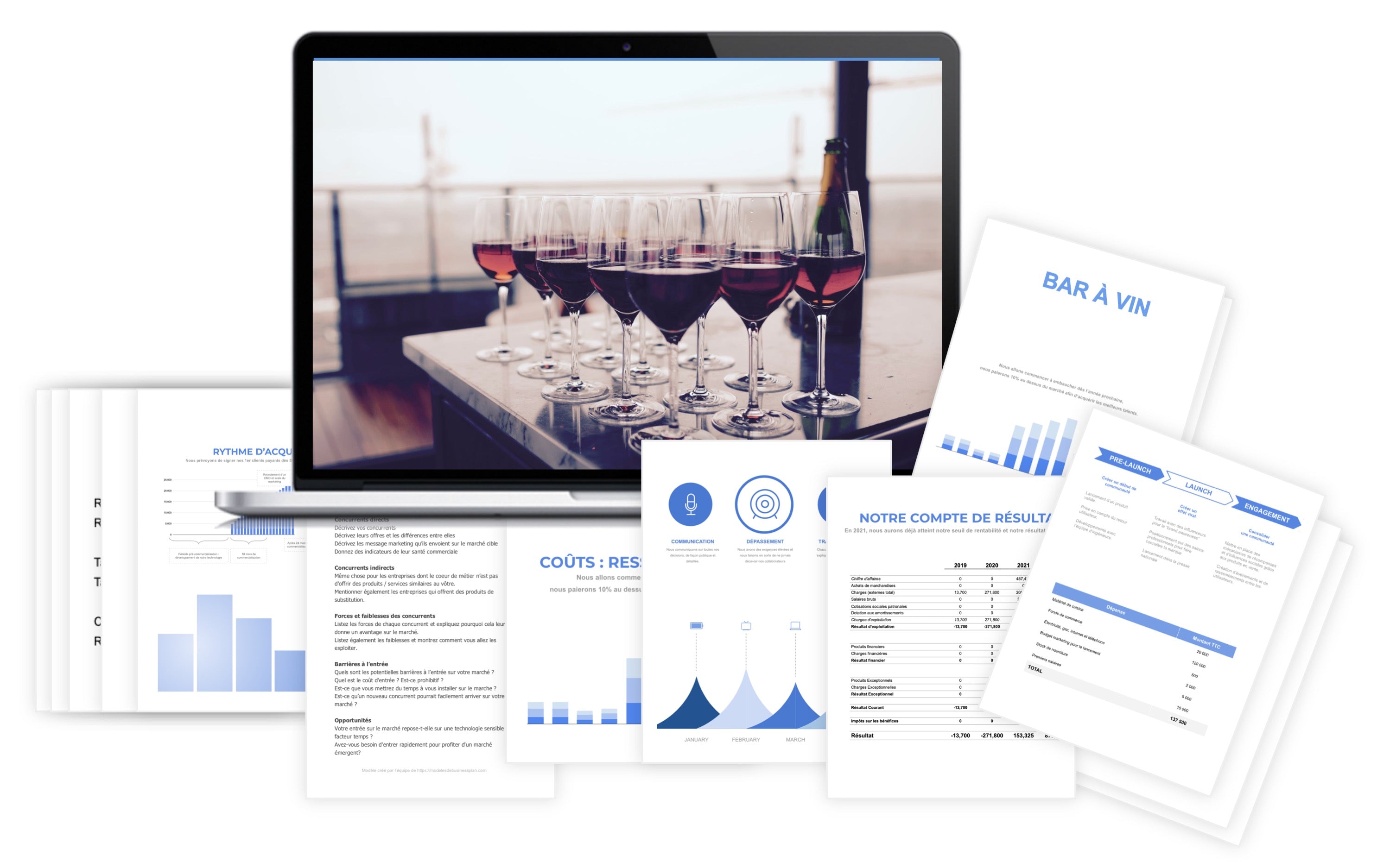 Bar à Vin Prévisionnel Financier modele