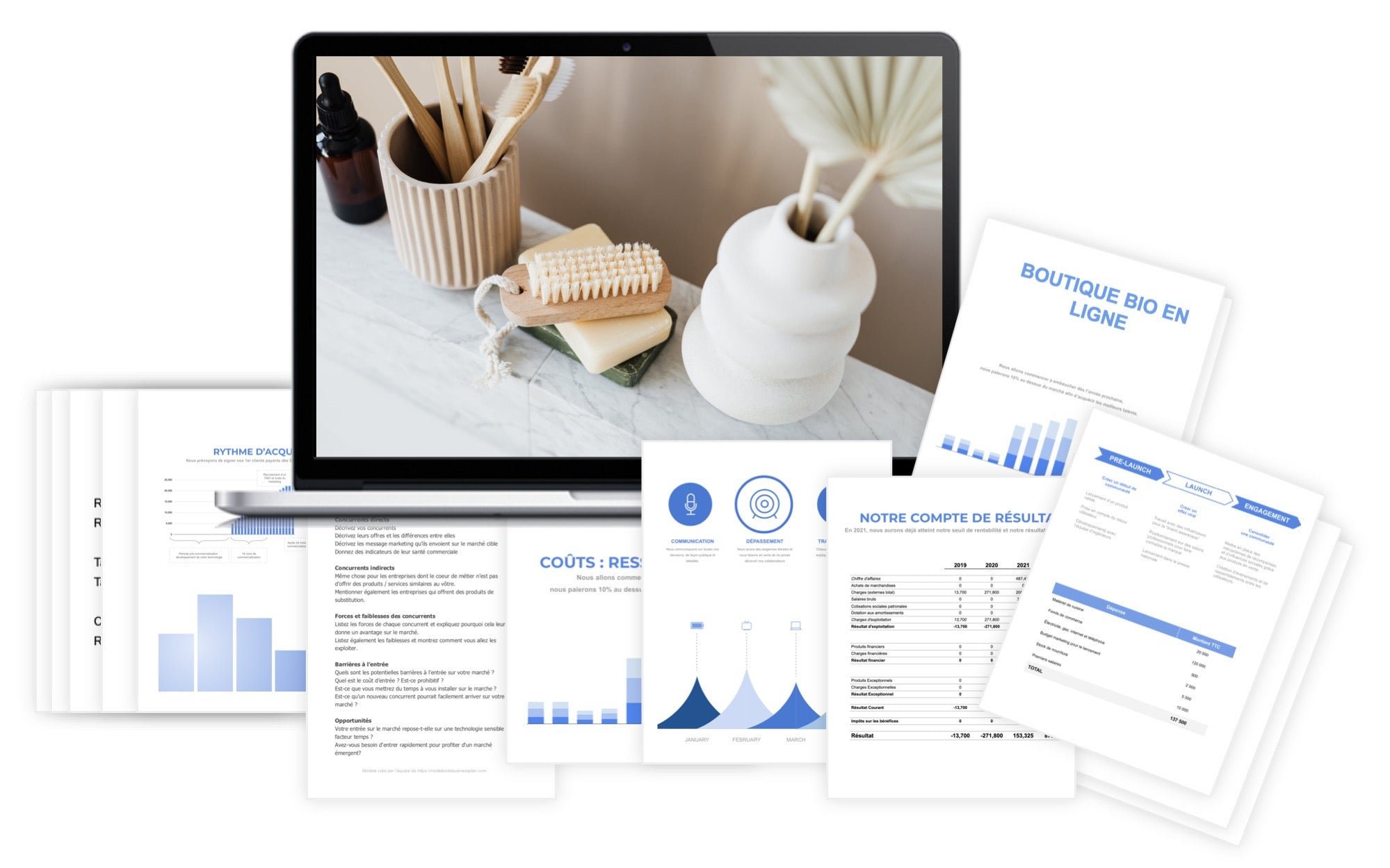 Boutique Bio en Ligne Prévisionnel Financier modele