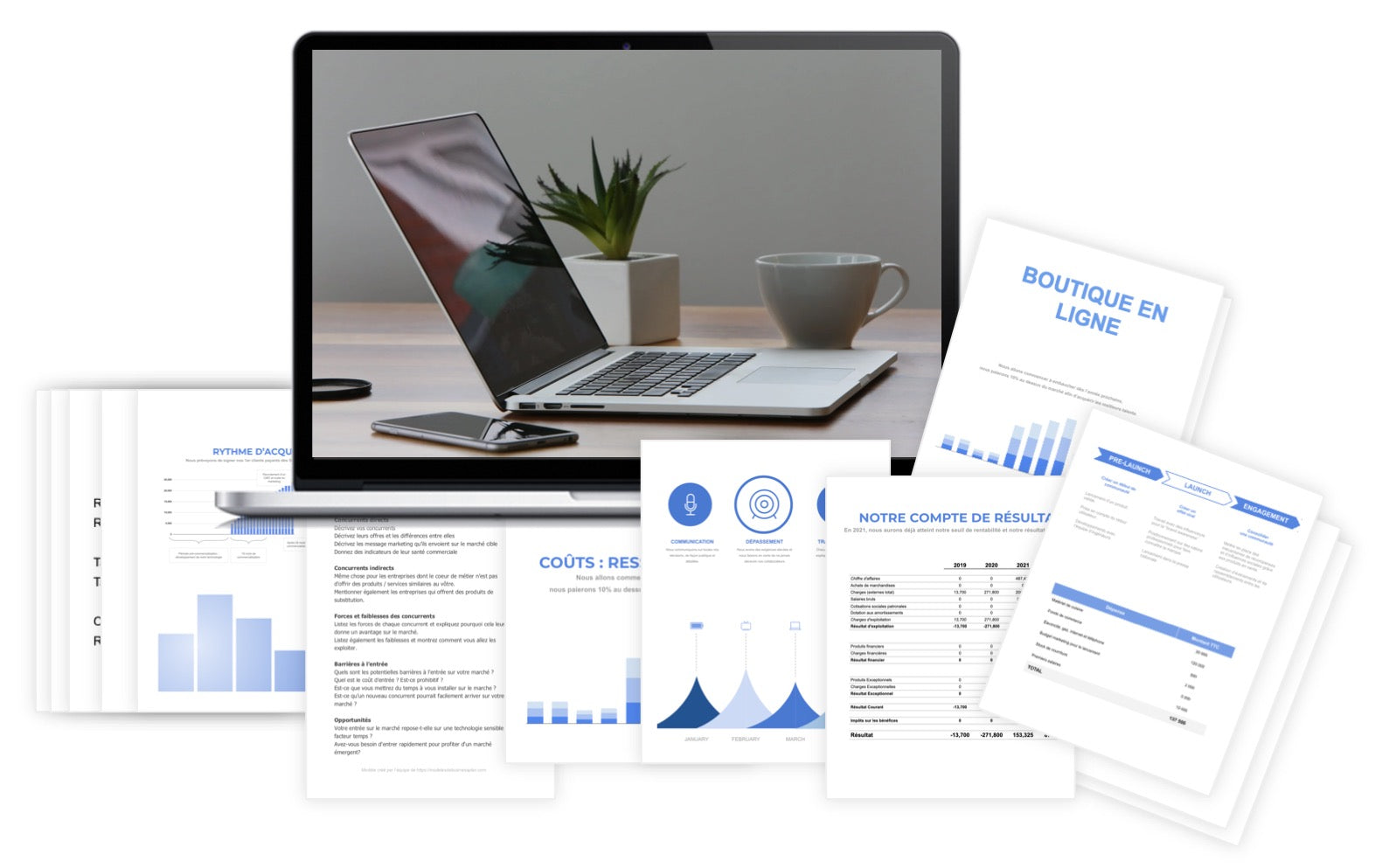 Boutique en Ligne Prévisionnel Financier modele