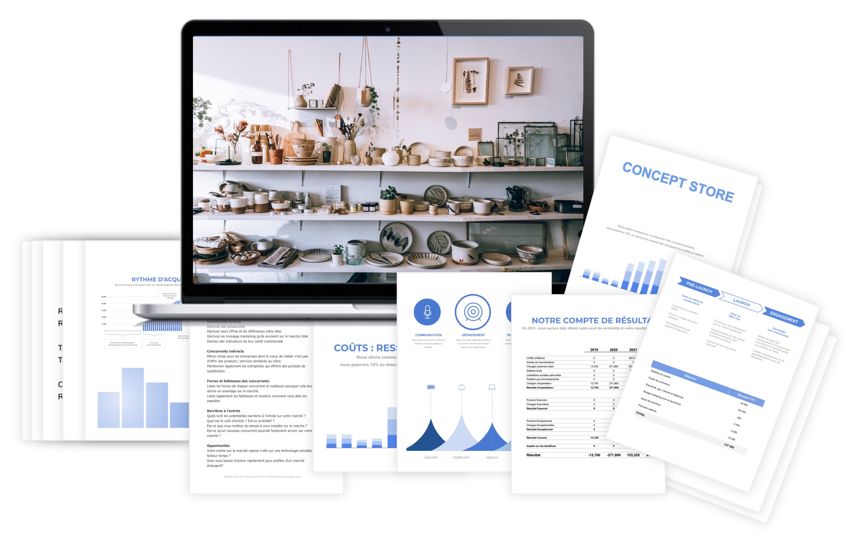 Concept Store Prévisionnel Financier modele