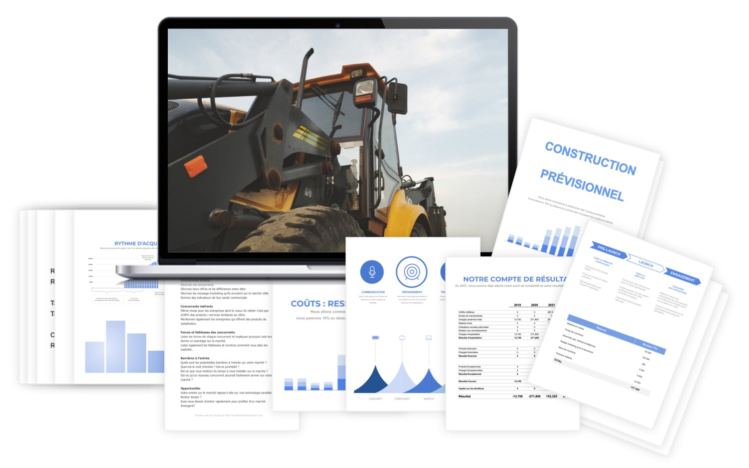 Construction (BTP) Prévisionnel Financier modele