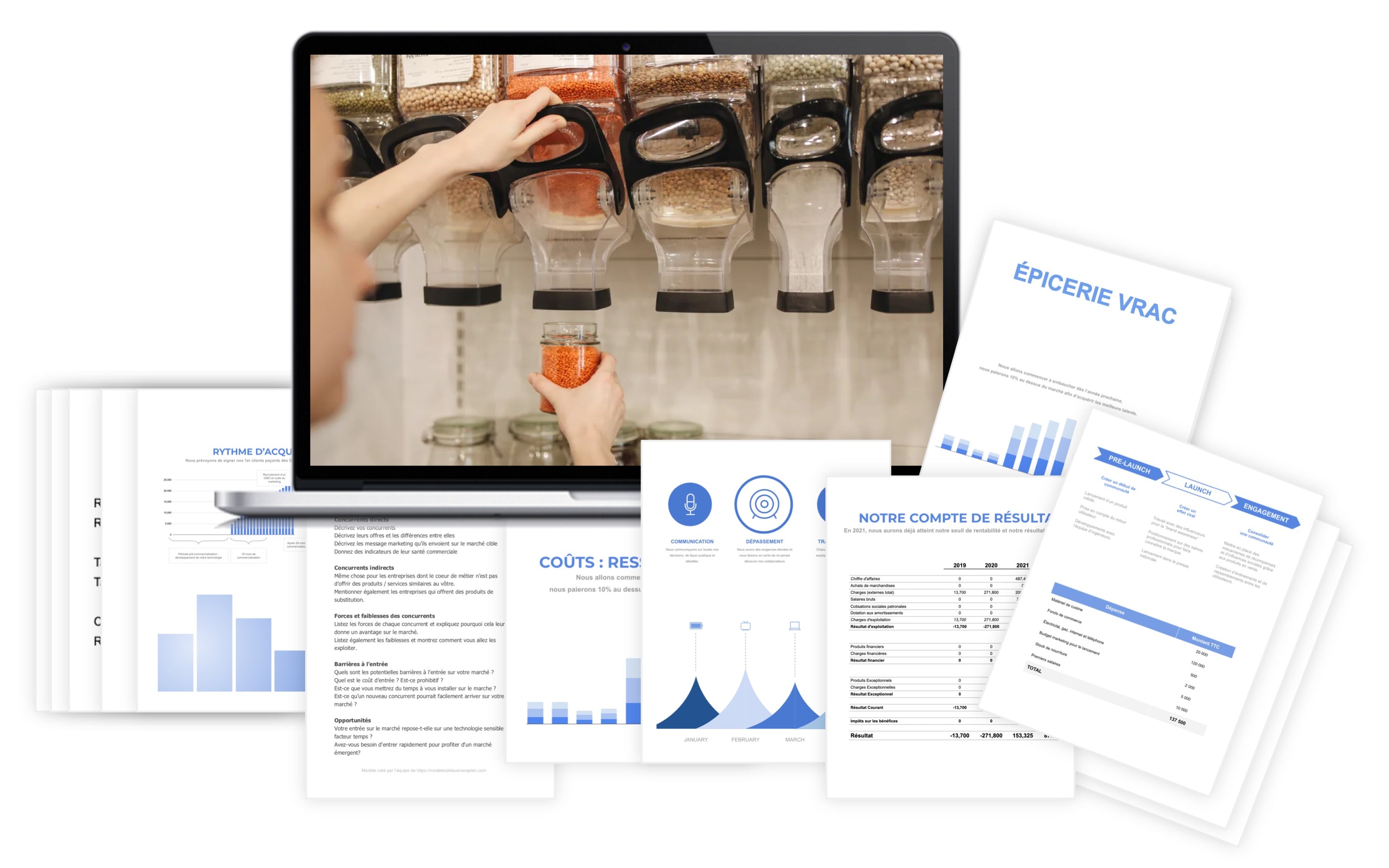 Magasin Vrac Prévisionnel Financier modele