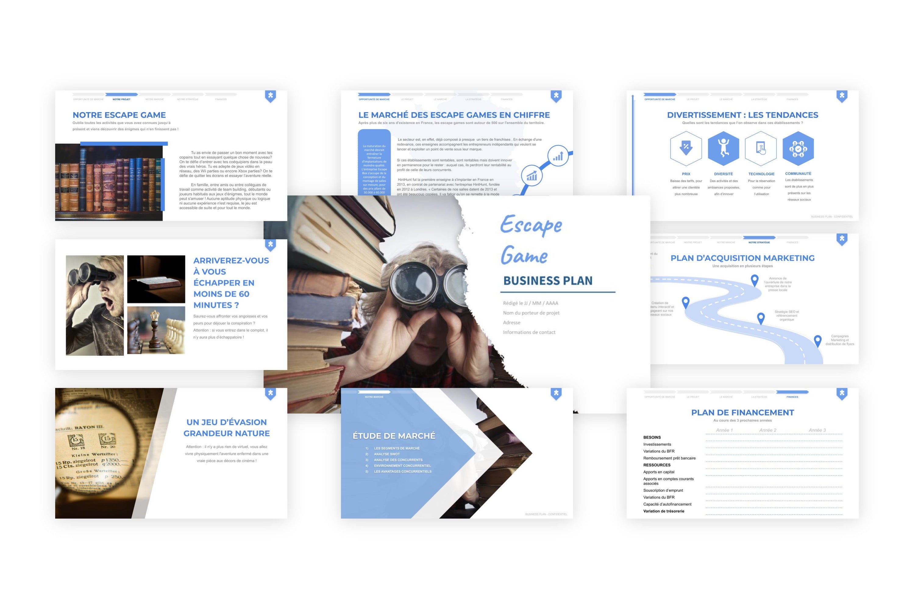 Escape Game Business Plan modele