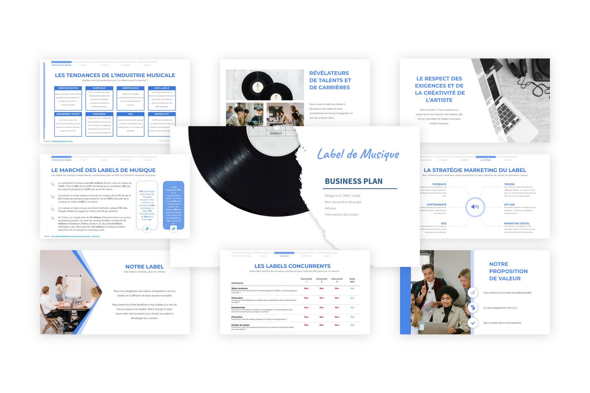 Un business plan pour un label de musique (35 pages)
