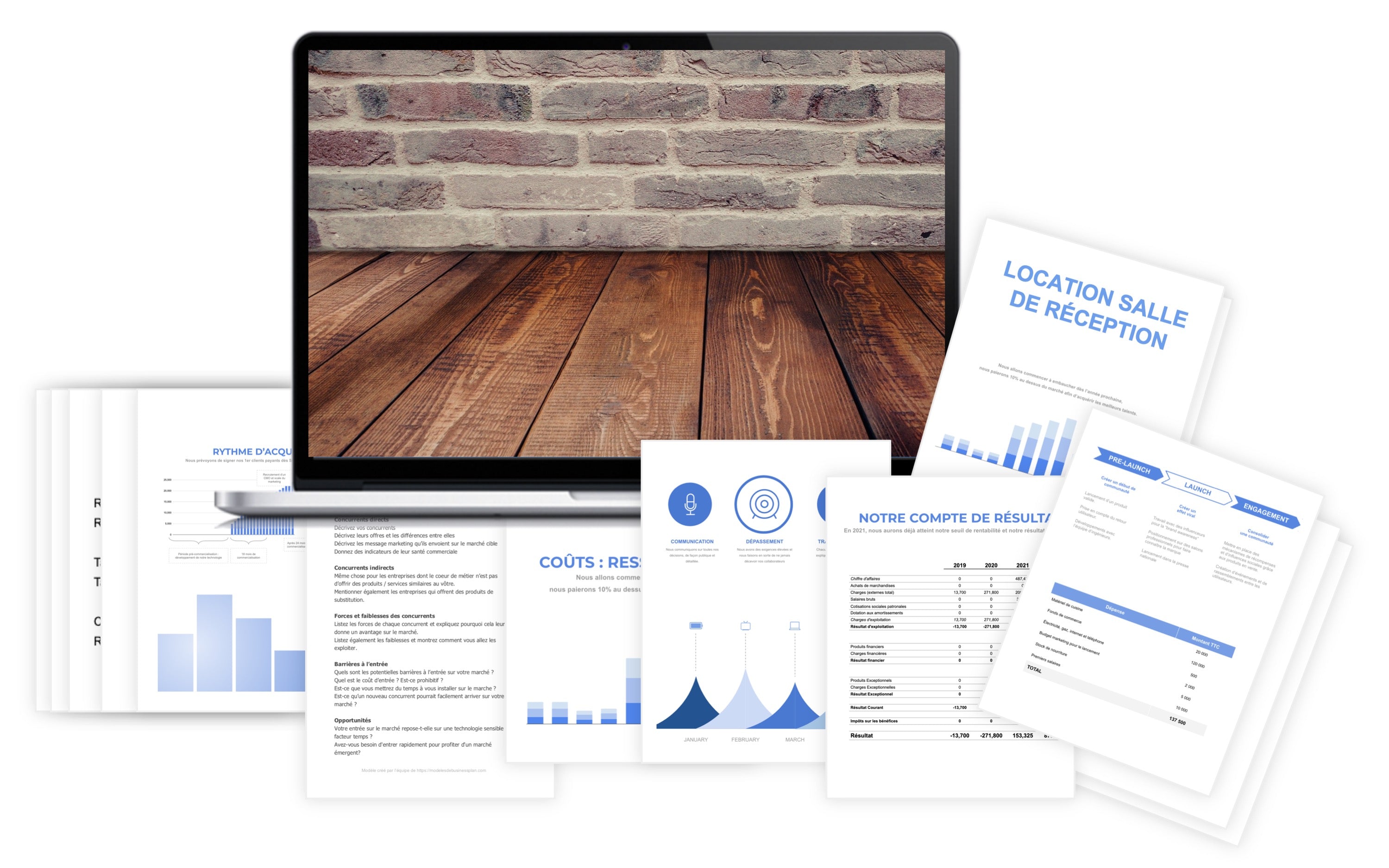 Location Salle de Réception Prévisionnel financier modele