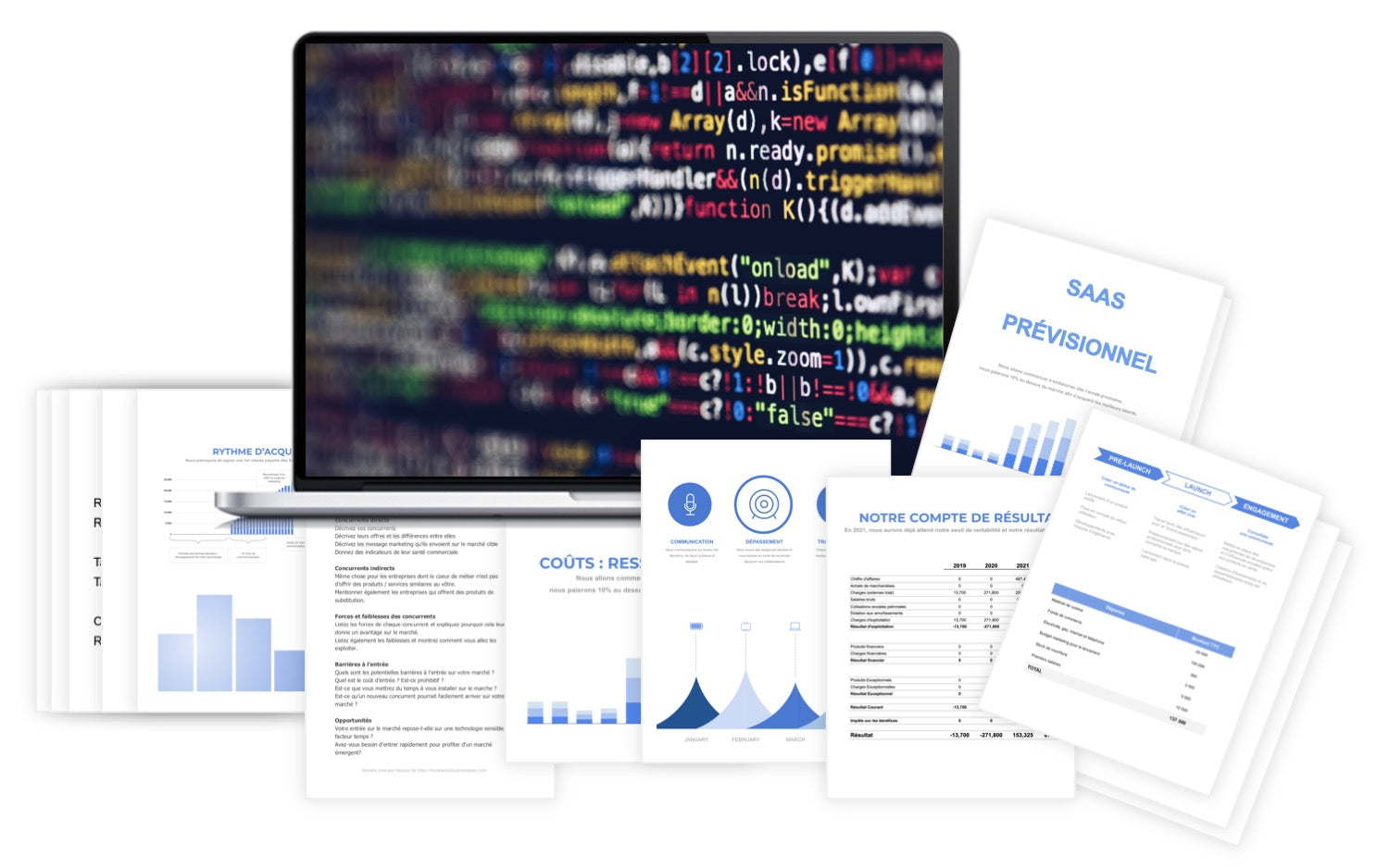 Logiciel (SaaS) Prévisionnel Financier modele