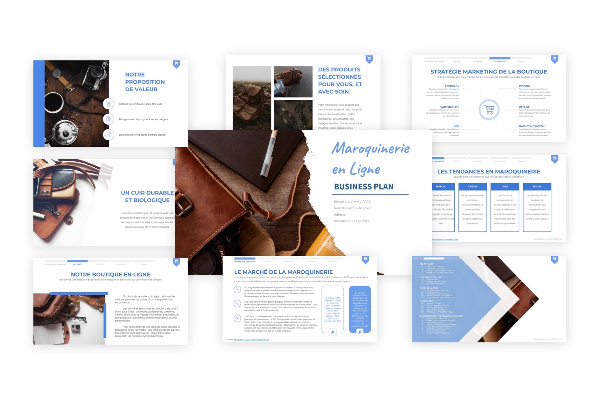 Boutique de maroquinerie en ligne Business Plan modele