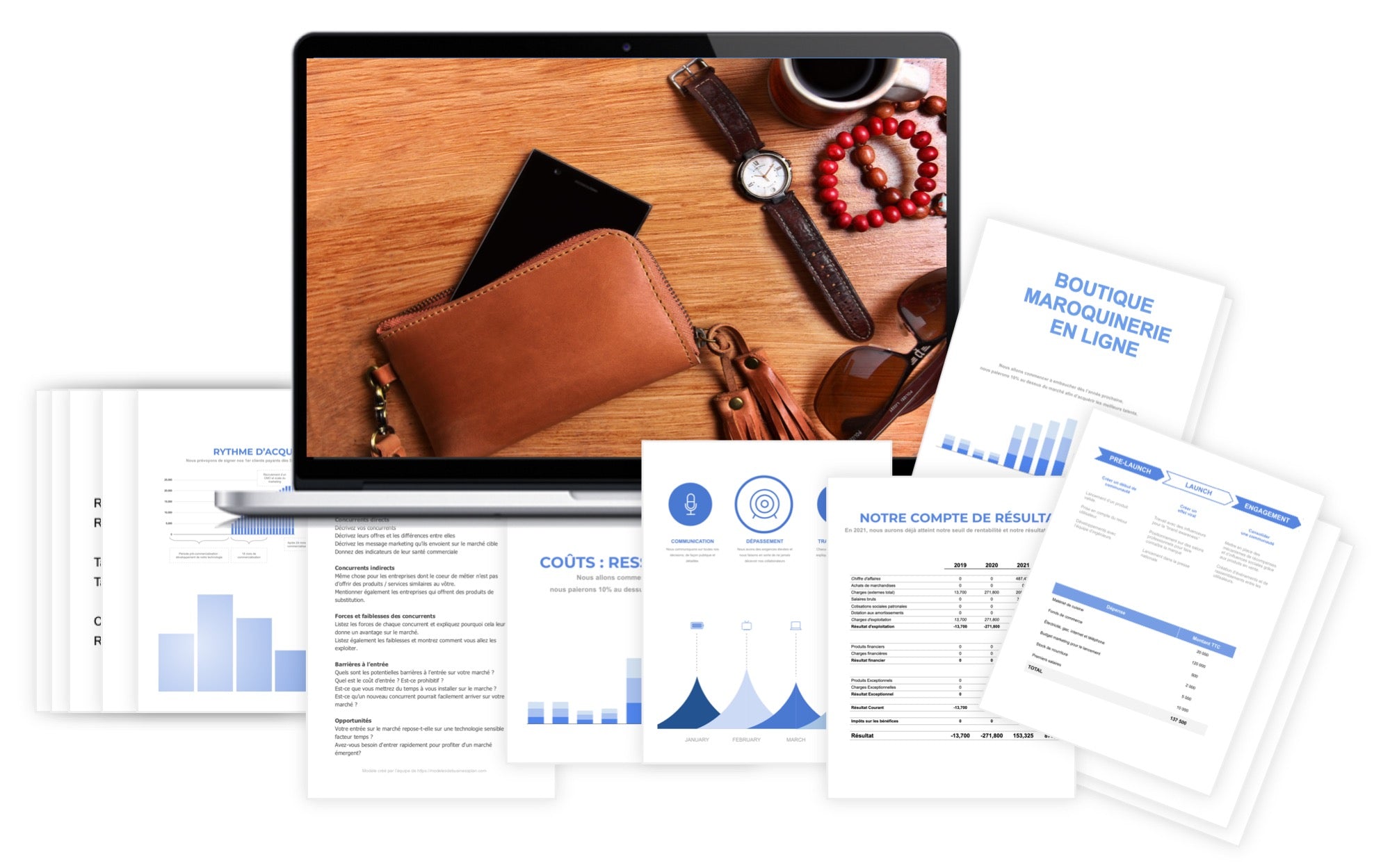 Boutique de Maroquinerie en Ligne Prévisionnel Financier modele