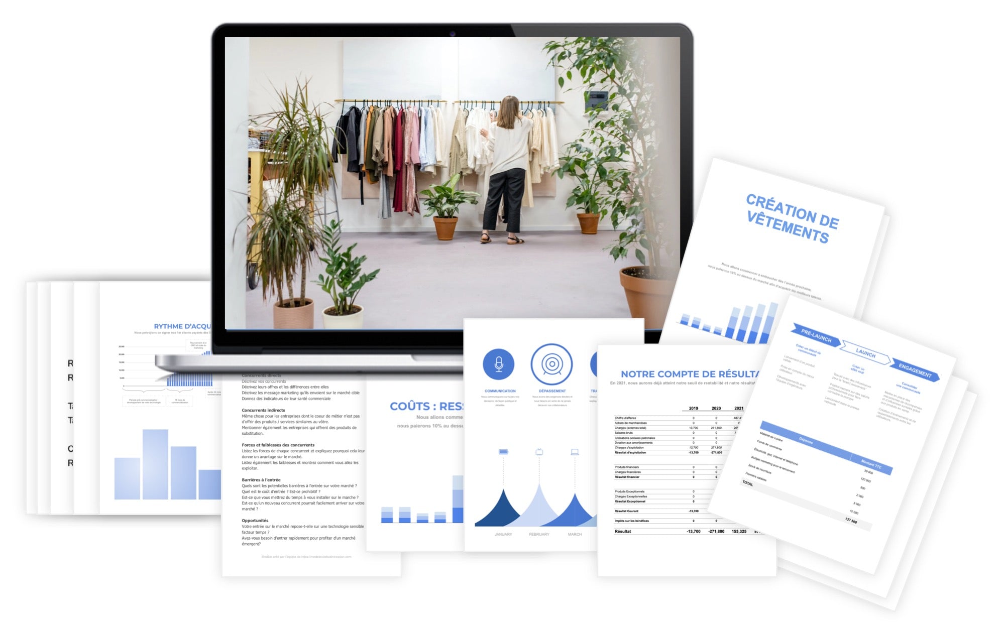 Création de Vêtements Prévisionnel financier modele