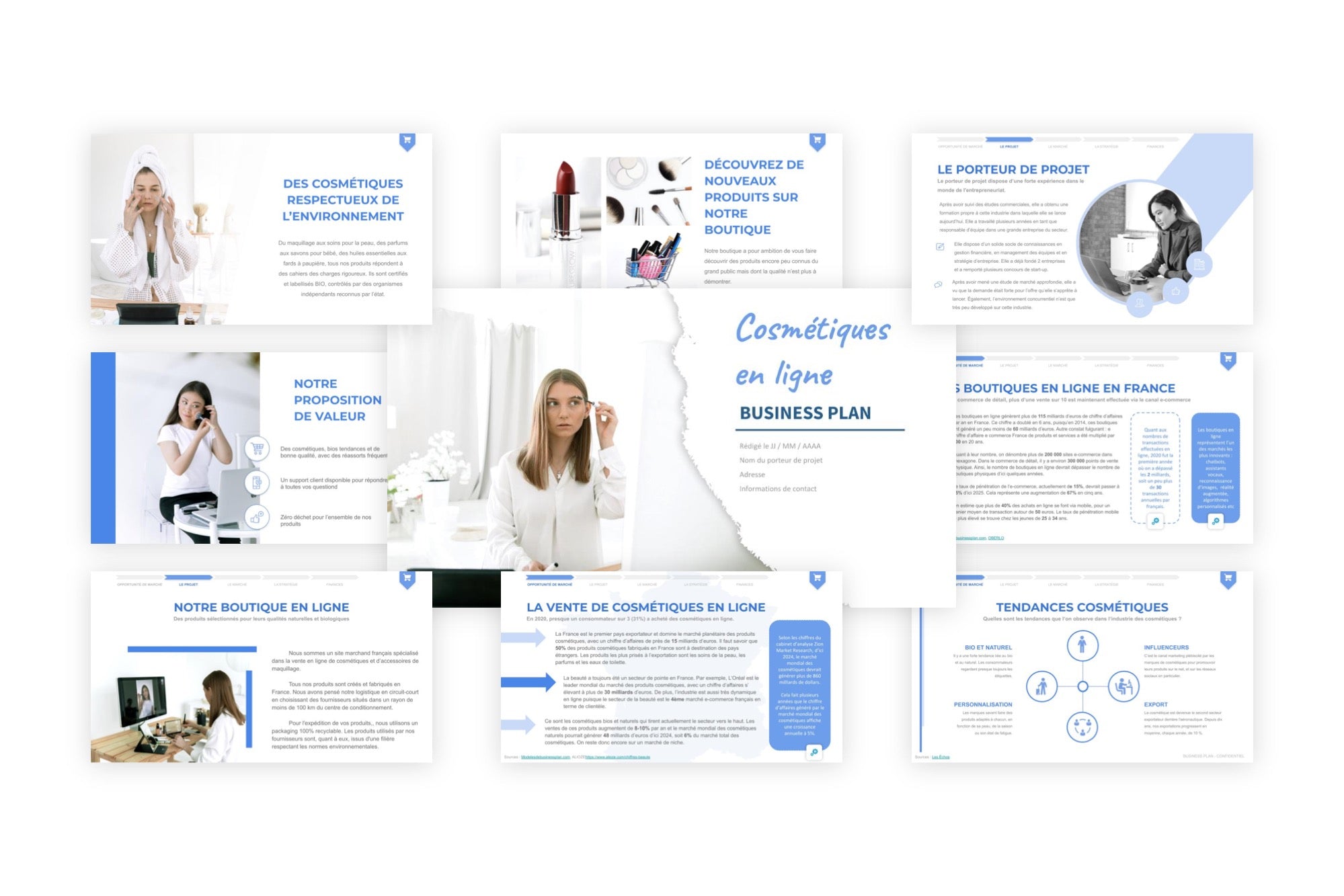 Cosmétiques en ligne Business Plan modele