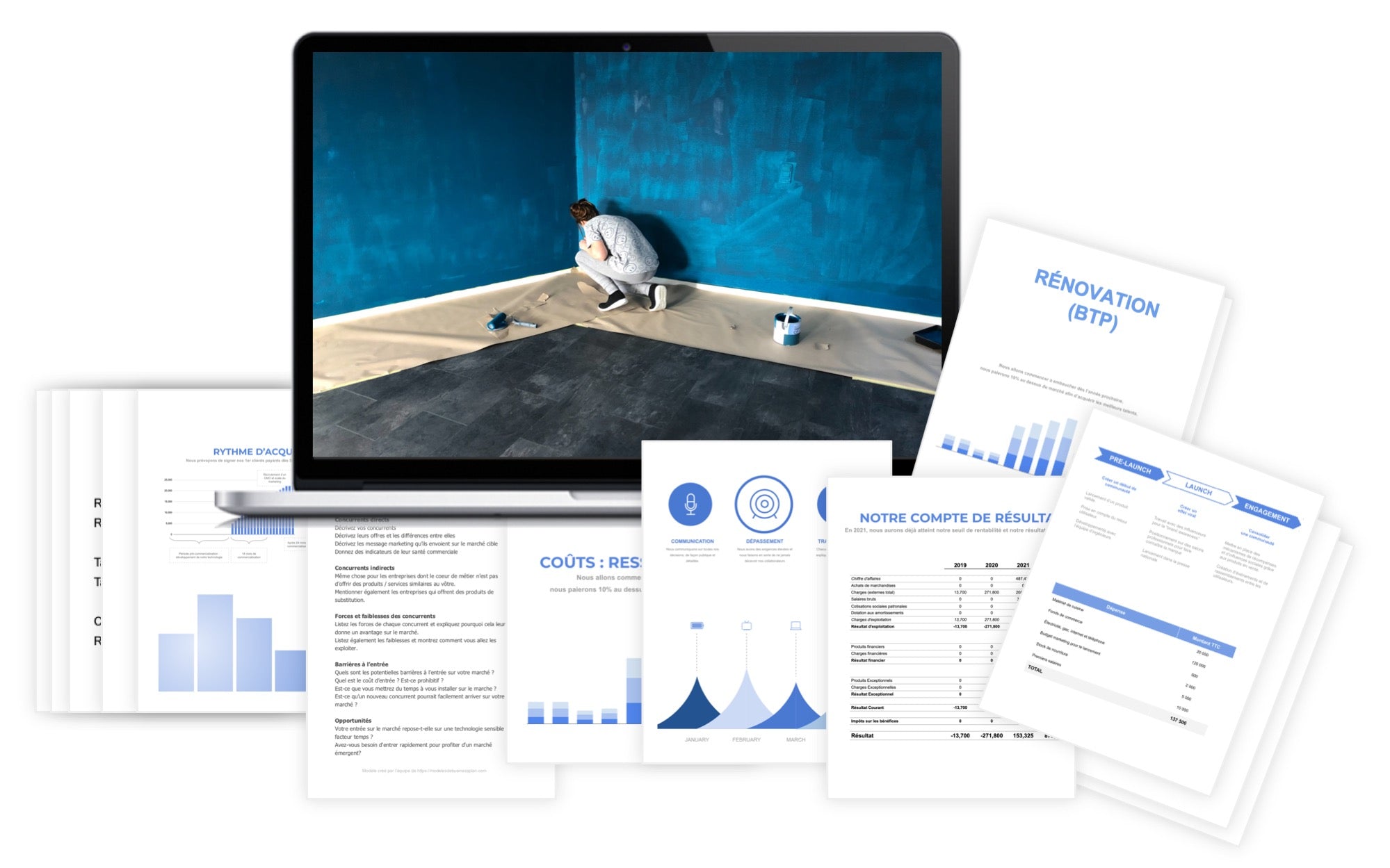 Rénovation (BTP) Prévisionnel financier modele