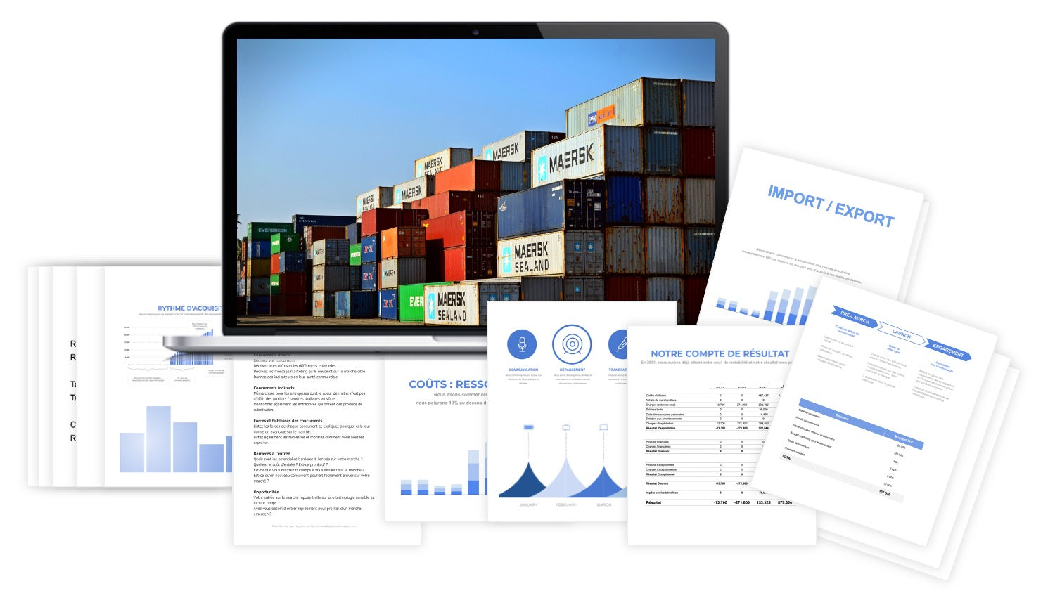 prévisionnel financier import / export