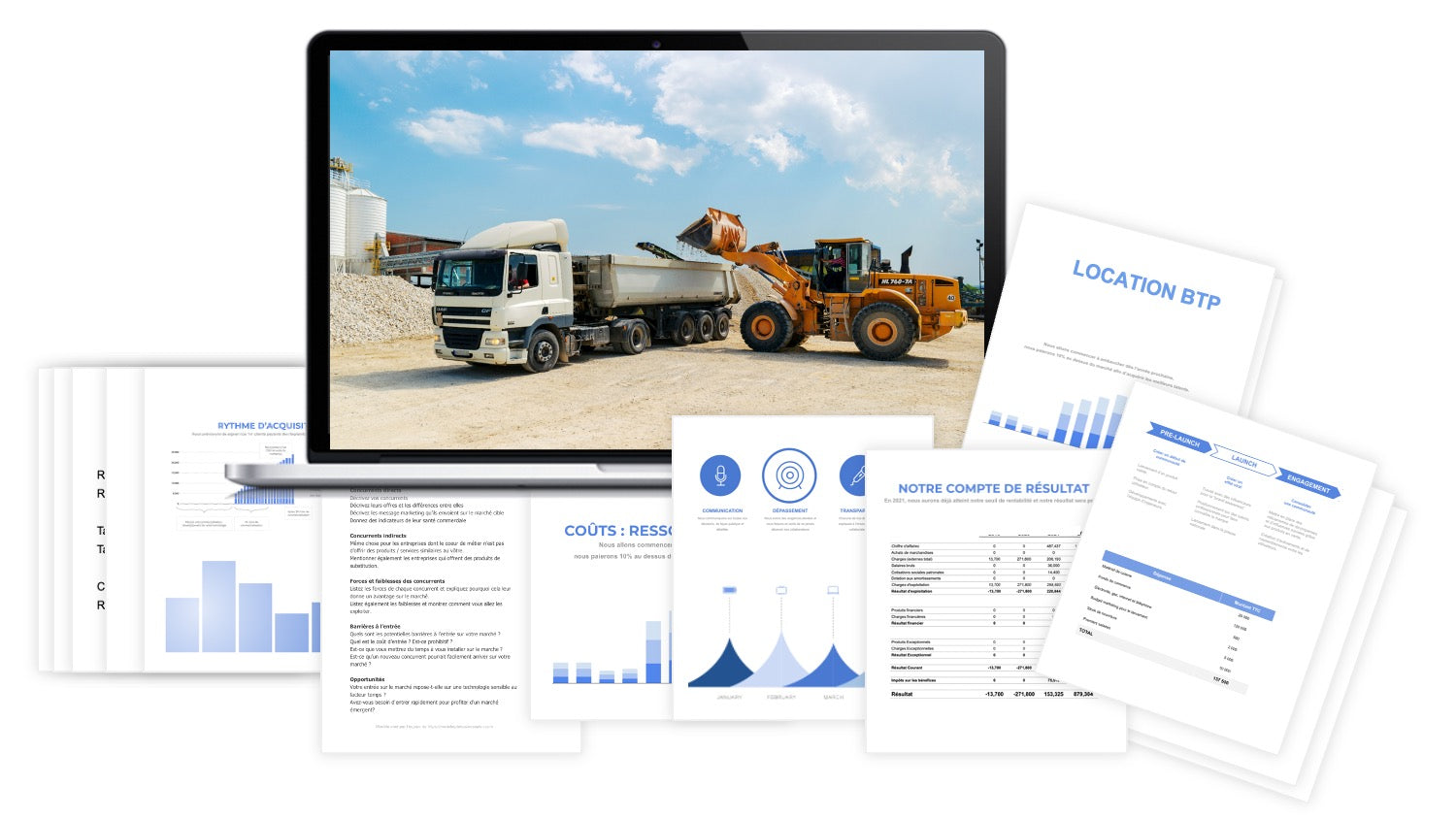 prévisionnel financier location btp