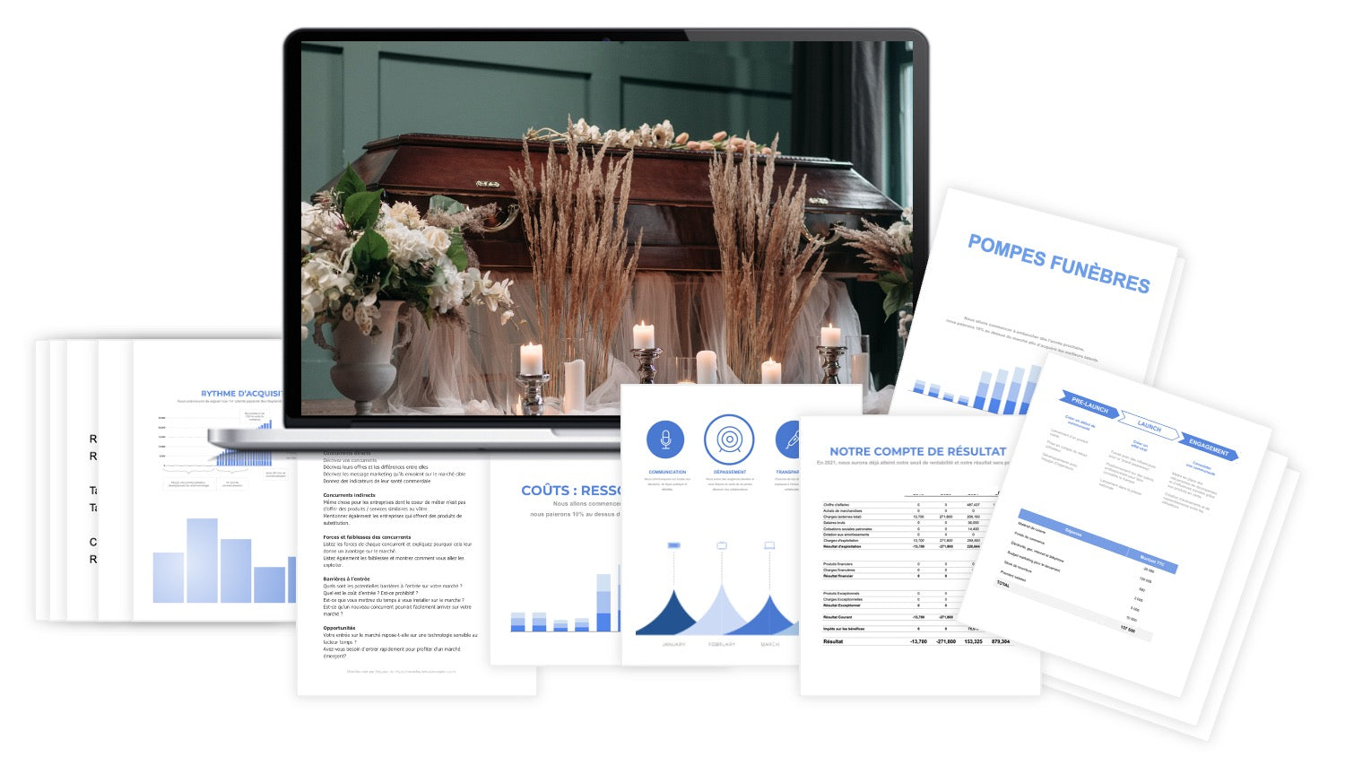 prévisionnel financier pompes funèbres