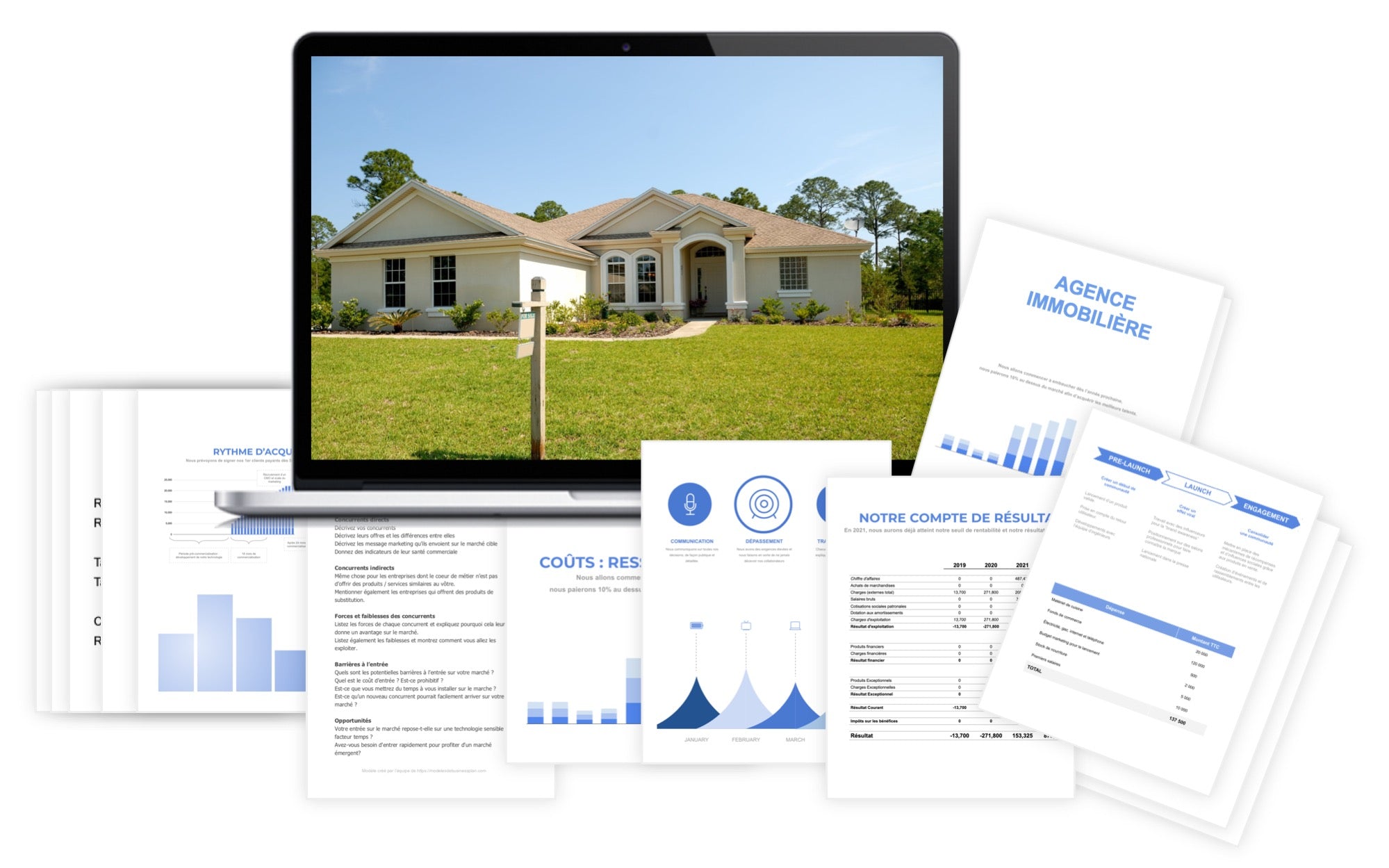 Agence Immobilière Prévisionnel financier modele