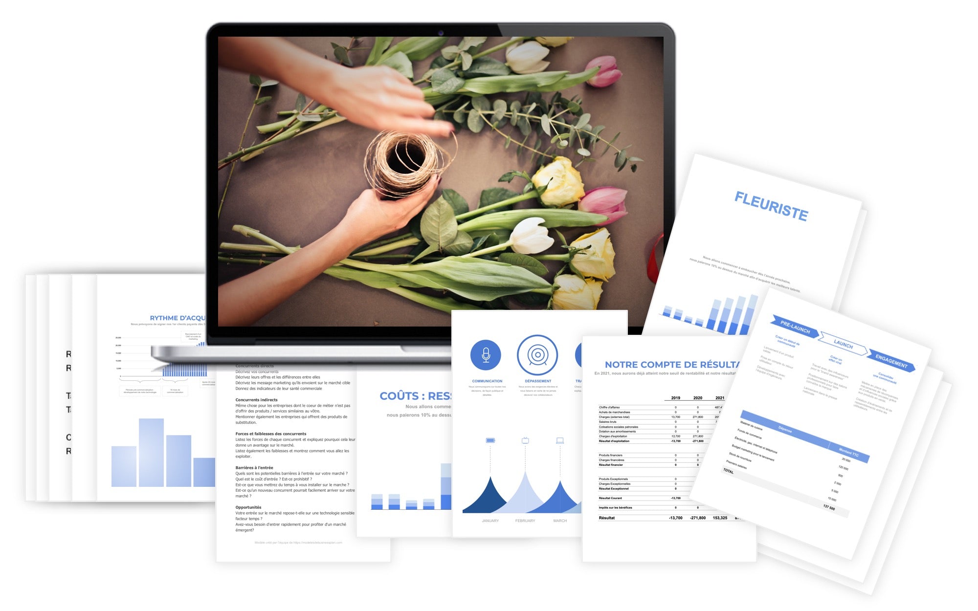 Fleuriste Prévisionnel financier modele