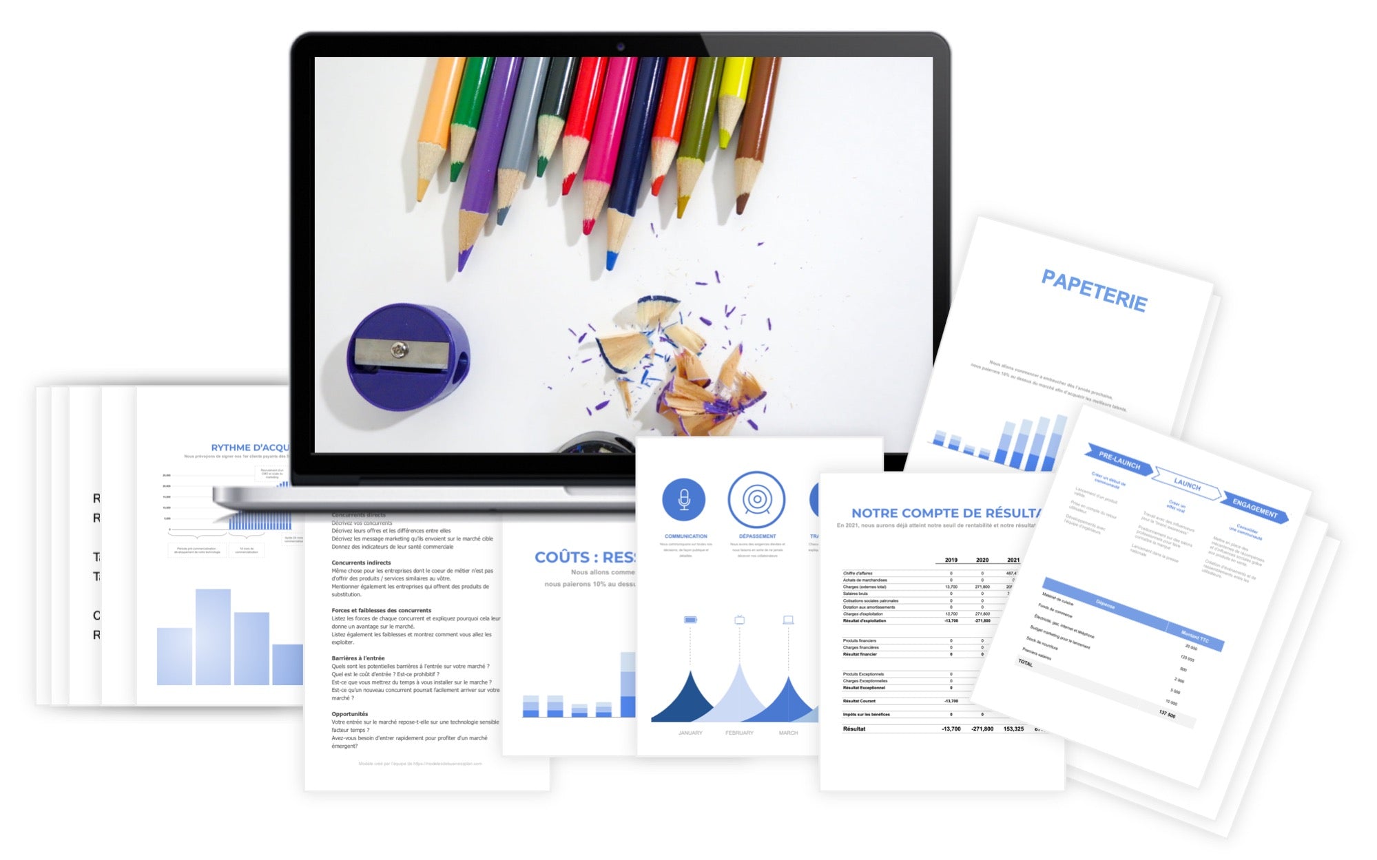 Papeterie Prévisionnel Financier modele