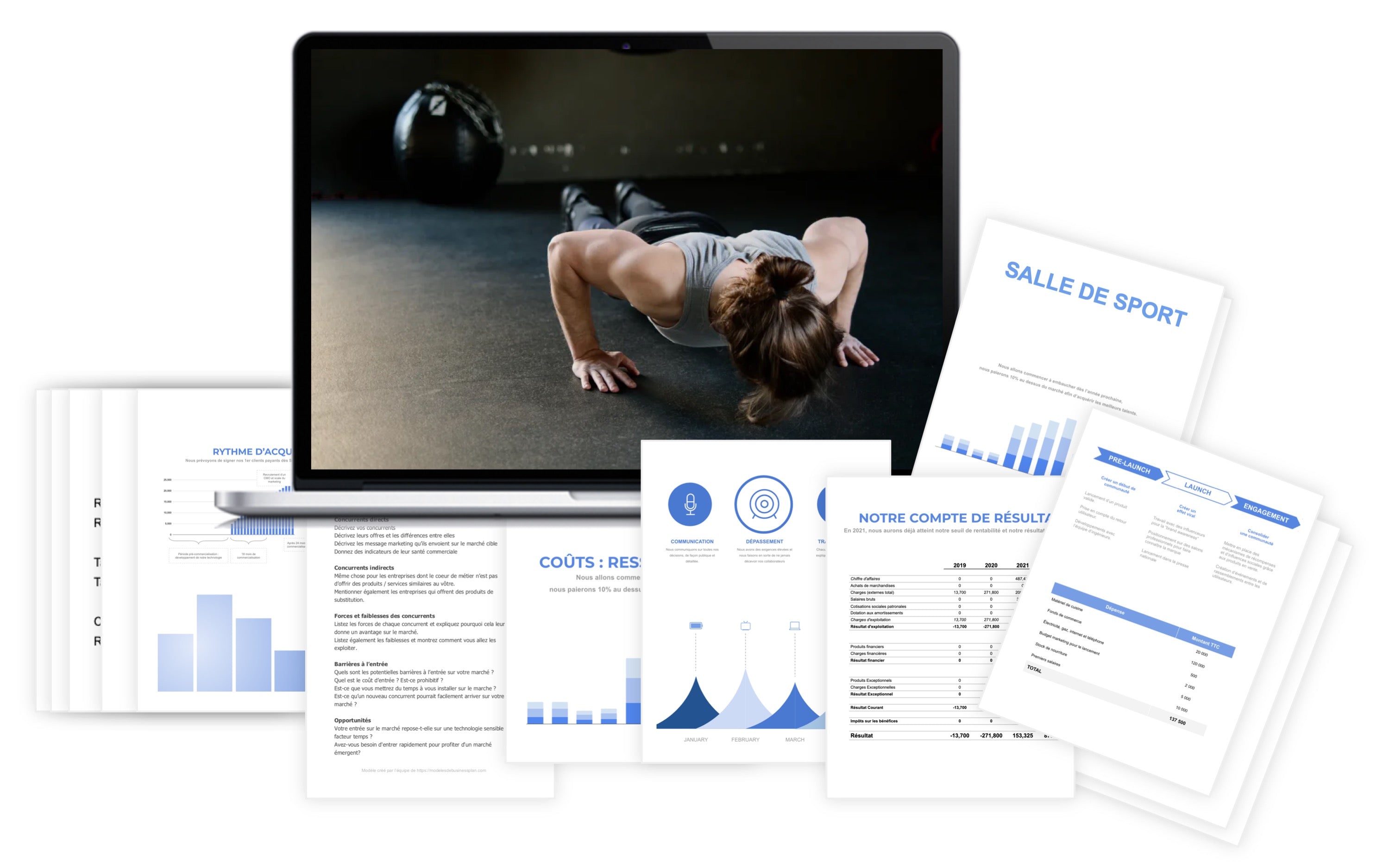 Salle de Sport Prévisionnel Financier modele
