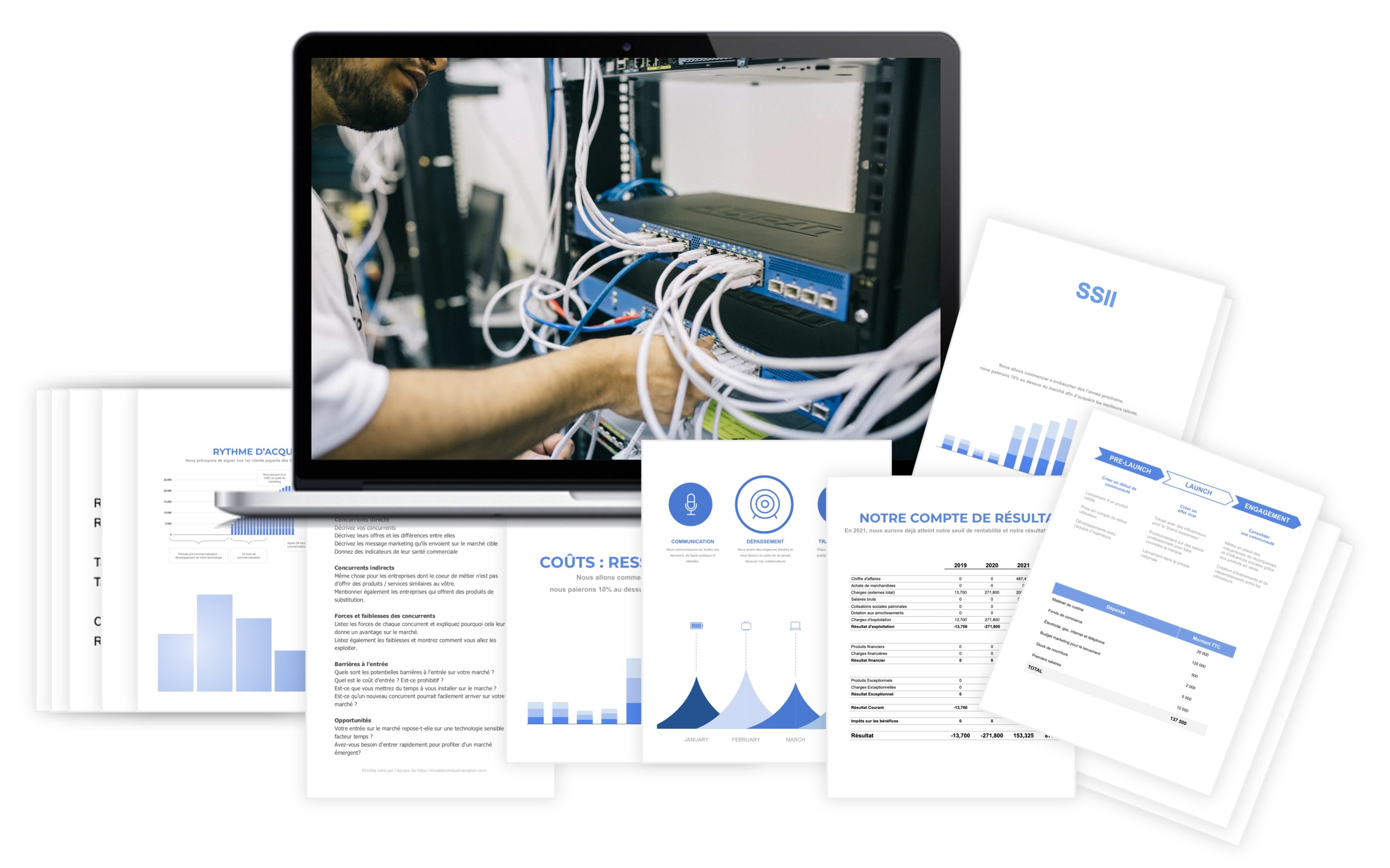 Société Informatique (SSII) Prévisionnel Financier modele