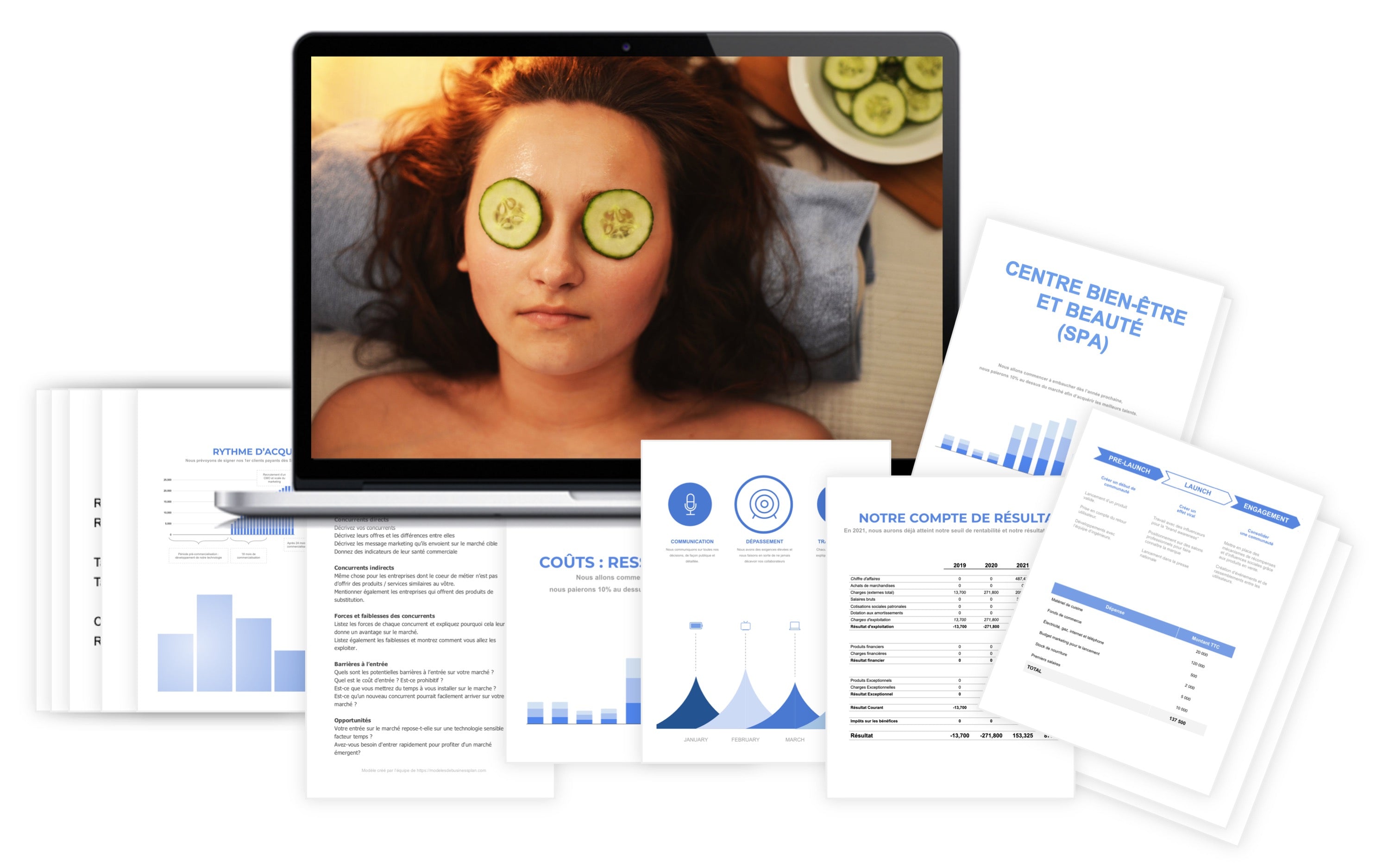 (Spa) Centre Bien Être et Beauté Prévisionnel Financier modele