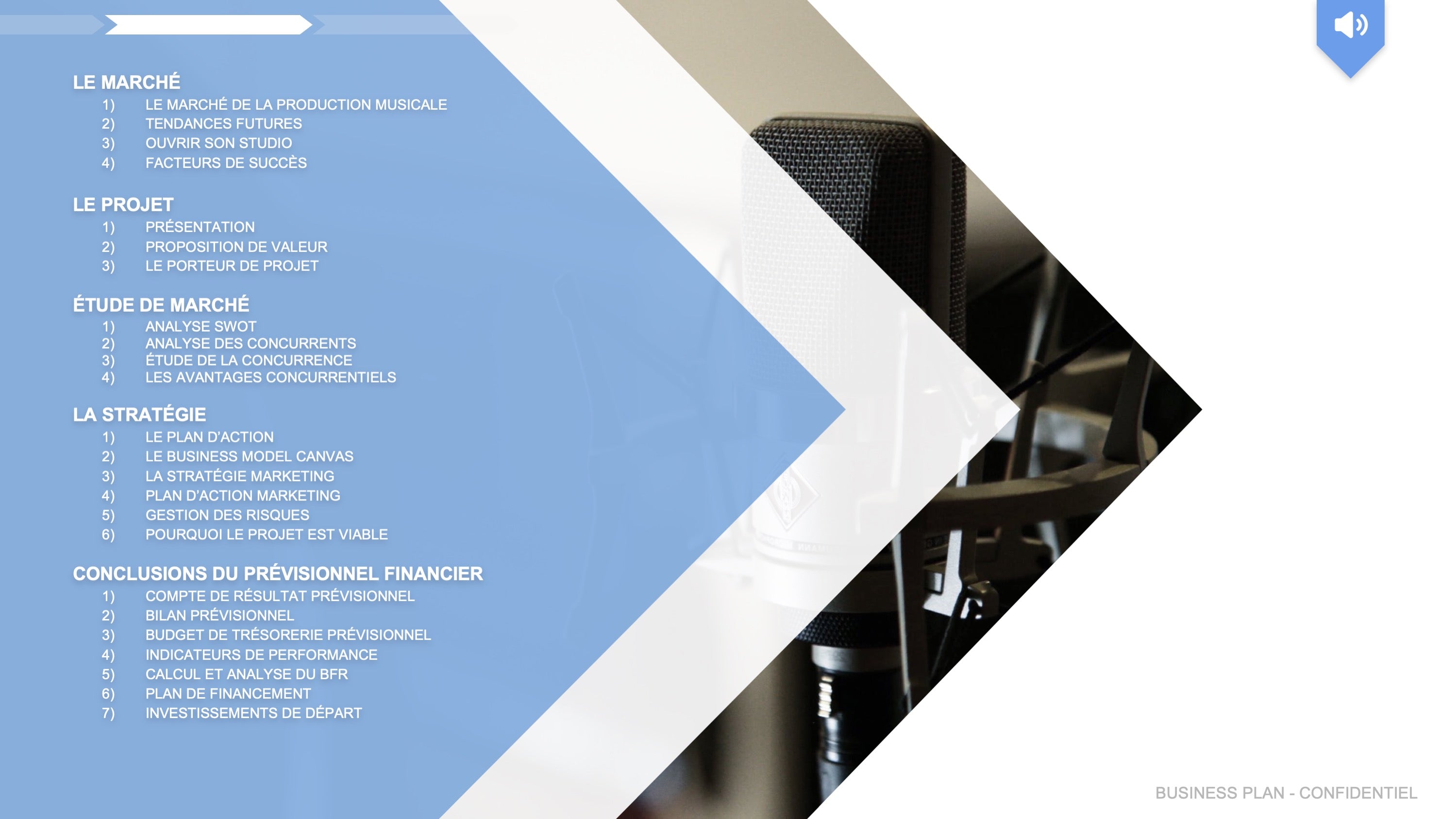 Studio d'enregistrement Business Plan modele