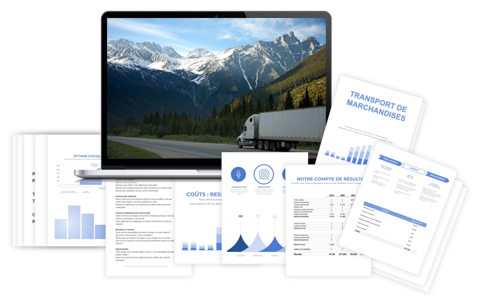 Transport de marchandises Prévisionnel Financier modele
