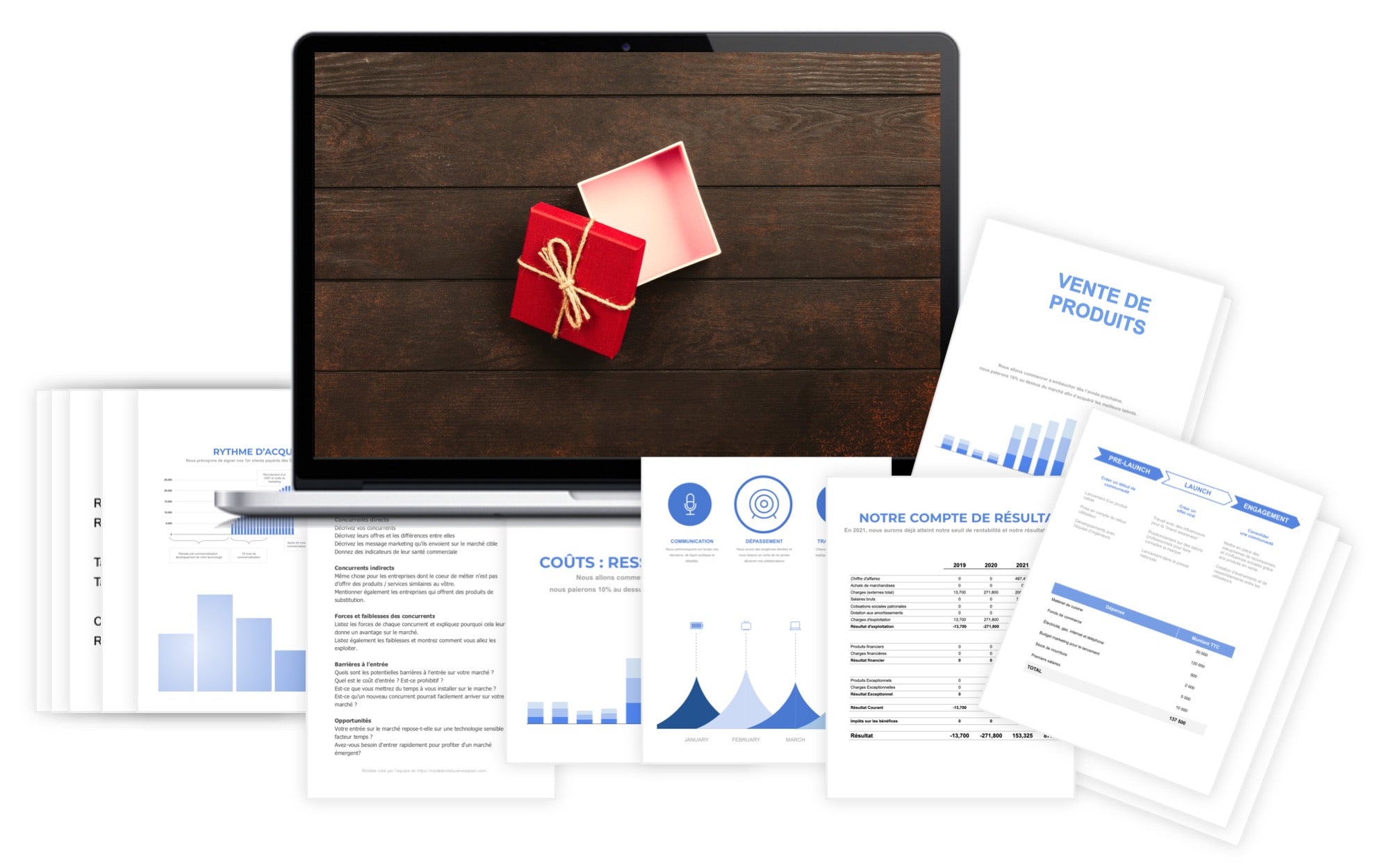 Vente de produits Prévisionnel Financier modele