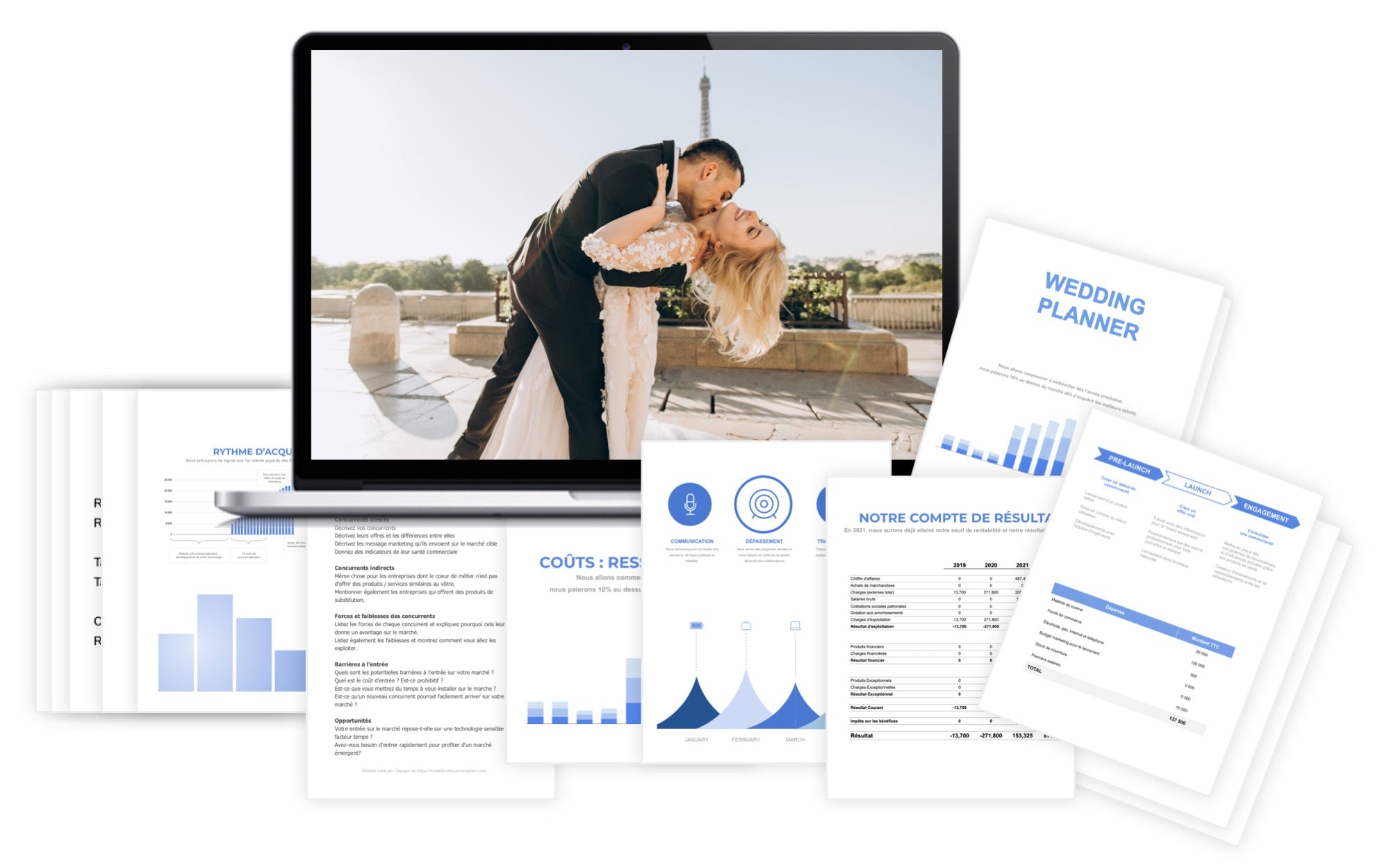 Wedding Planner Prévisionnel financier modele