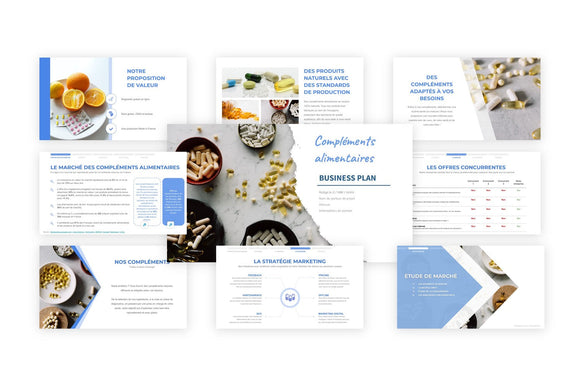 Un exemple gratuit de présentation d'un projet de vente de compléments alimentaires