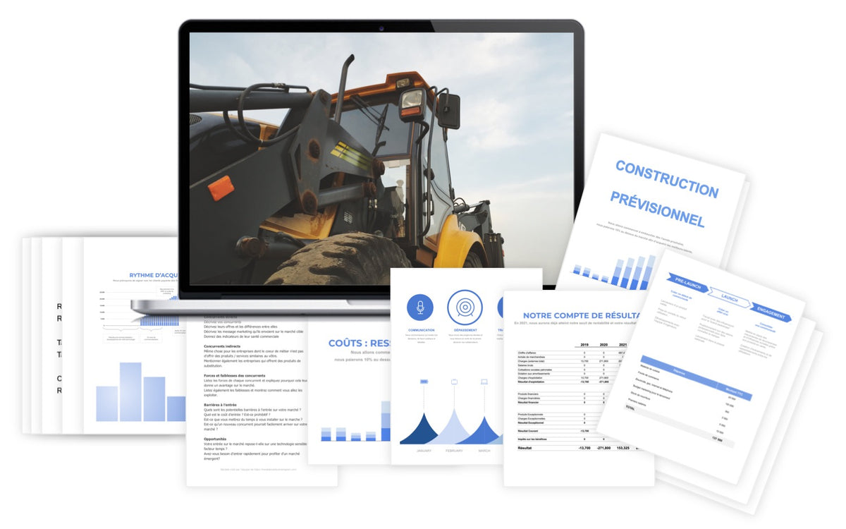 Pr&eacute;visionnel financier Construction (BTP)
