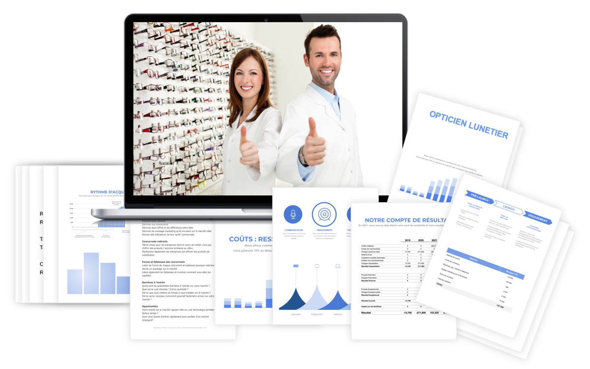 Pr&eacute;visionnel financier Opticien Lunetier
