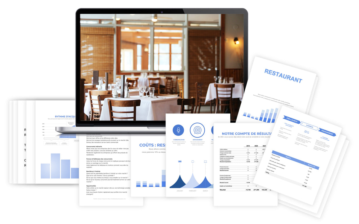 Pr&eacute;visionnel financier Restaurant