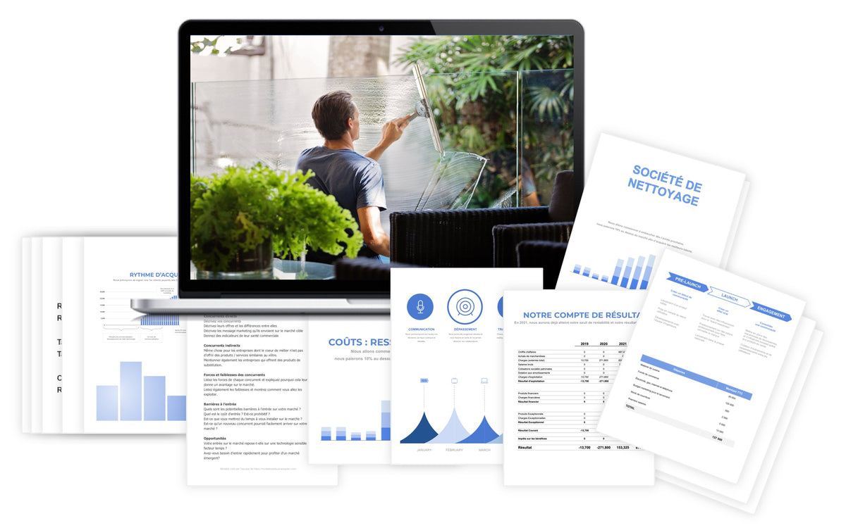 Pr&eacute;visionnel financier Société de Nettoyage