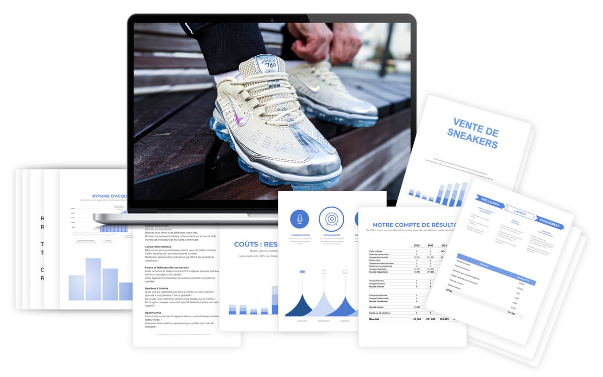 Pr&eacute;visionnel financier Vente de Sneakers